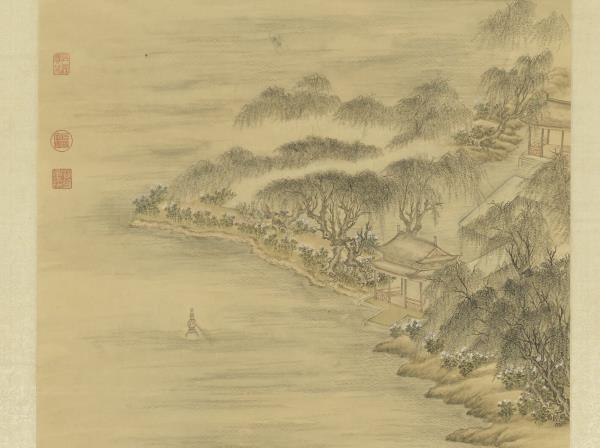 清董邦達三潭印月　軸