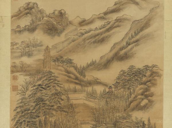 清董邦達南屏晚鐘　軸