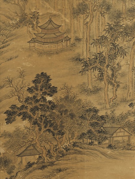 清董邦達雙峰插雲　軸