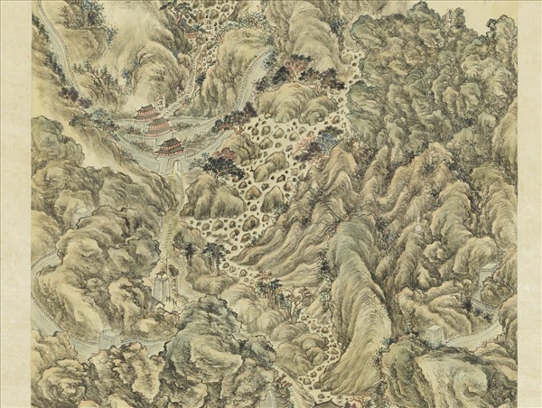 清董邦達居庸疊翠圖　軸