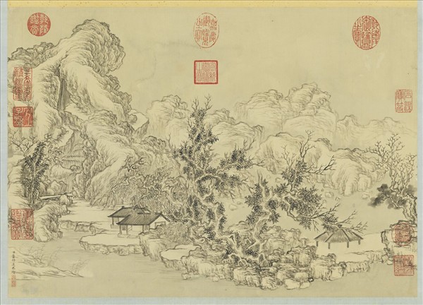 清董邦達寒巖重瀑　軸