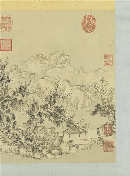 清董邦達寒巖重瀑　軸