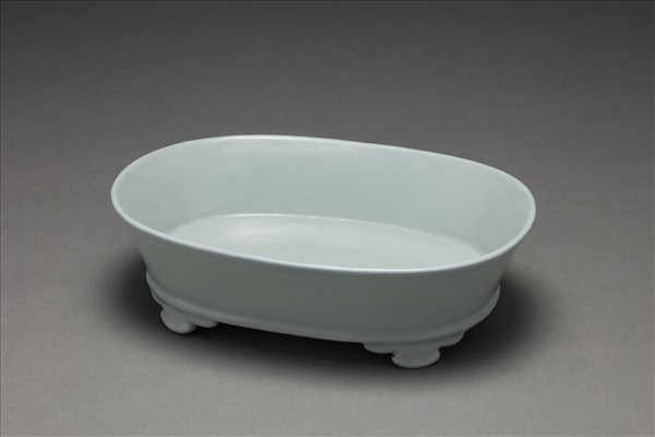 仿汝釉青瓷水仙盆