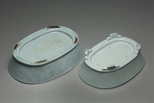 仿汝釉青瓷水仙盆