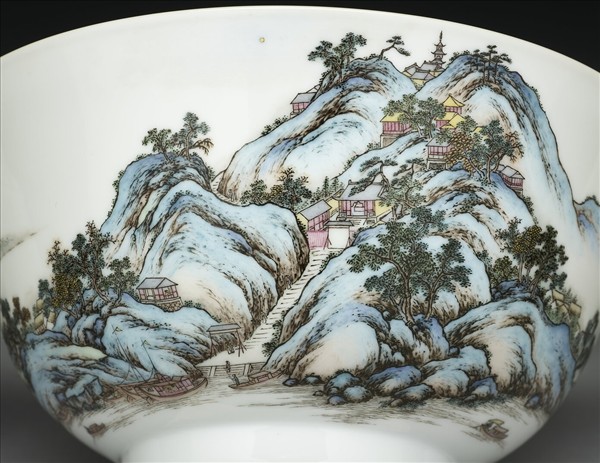 琺瑯彩瓷虎丘山水碗
