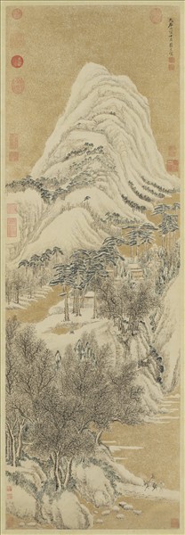 明張宏畫琳宮晴雪　軸