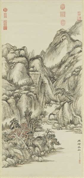 清董邦達畫煙磴香林　軸