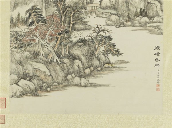 清董邦達畫煙磴香林　軸