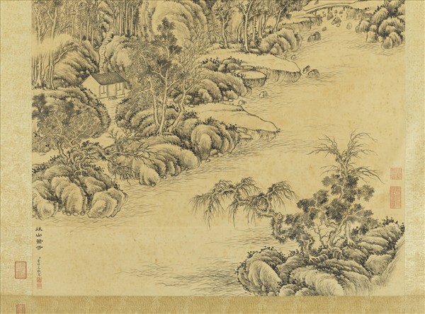 清董邦達秋山蕭寺　軸