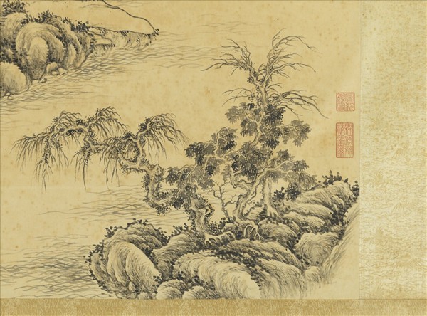 清董邦達秋山蕭寺　軸