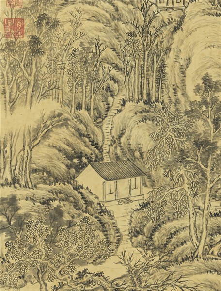 清董邦達秋山蕭寺　軸