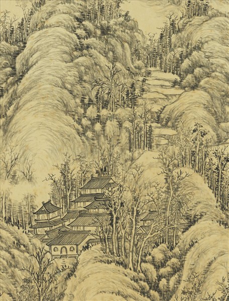 清董邦達秋山蕭寺　軸