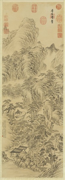 清董邦達層巒聳翠　軸