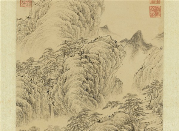 清董邦達層巒聳翠　軸