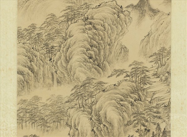 清董邦達層巒聳翠　軸