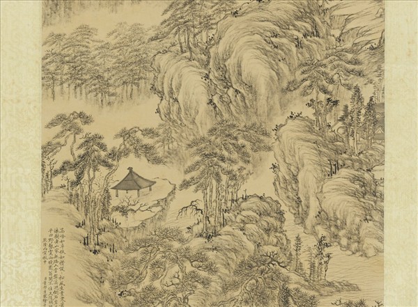 清董邦達層巒聳翠　軸