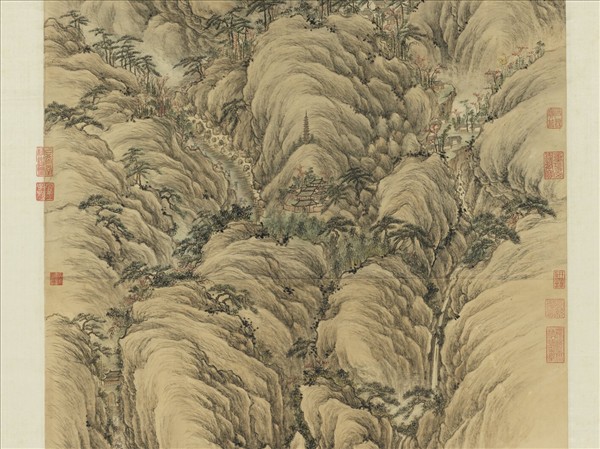 清董邦達江關行旅　軸