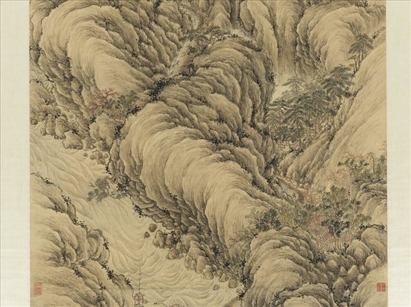 清董邦達江關行旅　軸