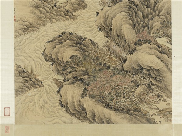 清董邦達江關行旅　軸