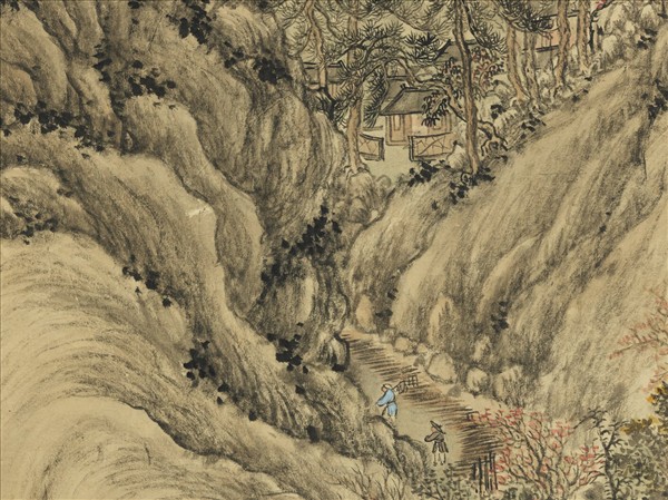 清董邦達江關行旅　軸