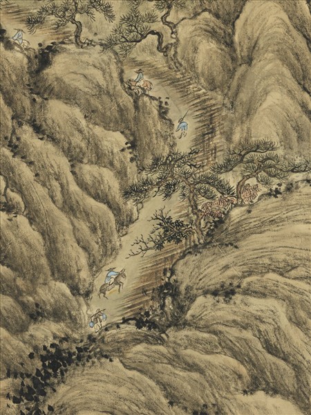 清董邦達江關行旅　軸