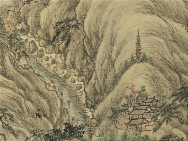 清董邦達江關行旅　軸