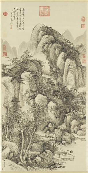 清董邦達畫層嵐翠靄　軸