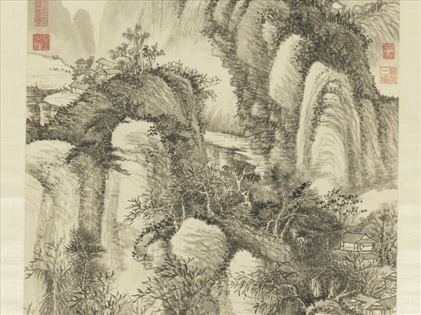 清董邦達畫層嵐翠靄　軸