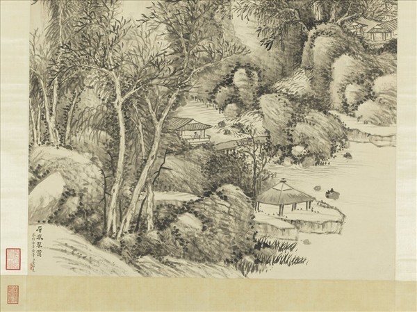 清董邦達畫層嵐翠靄　軸