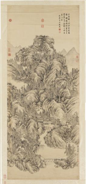 清董邦達畫萬木森秋圖　軸