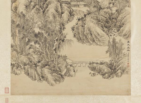 清董邦達畫萬木森秋圖　軸