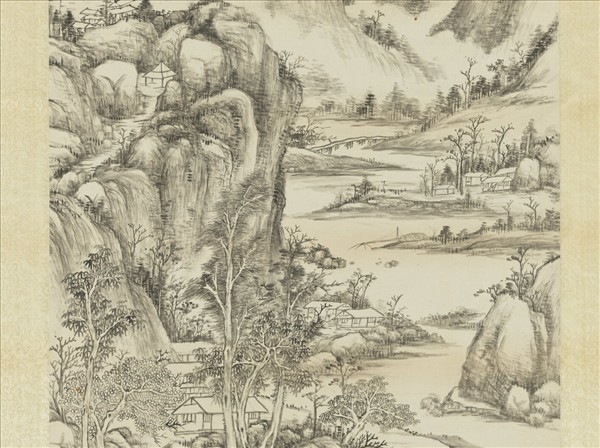 清董邦達漁村野彴　軸