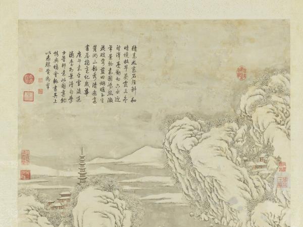 清董邦達畫谿山深雪圖　軸