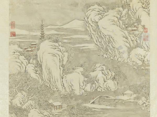清董邦達畫谿山深雪圖　軸