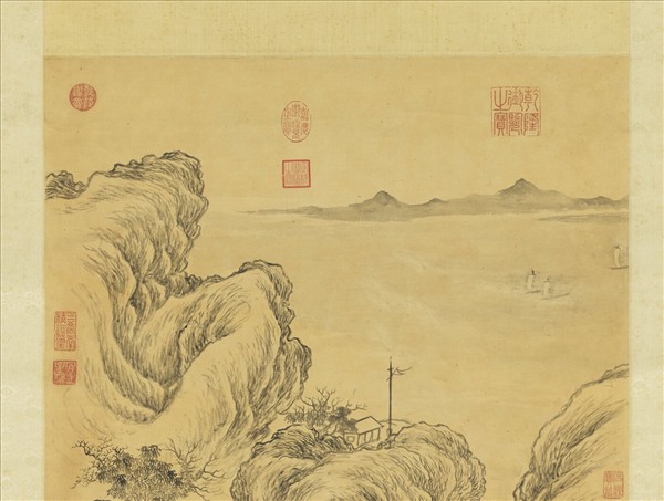 清董邦達秋樹雲帆圖　軸