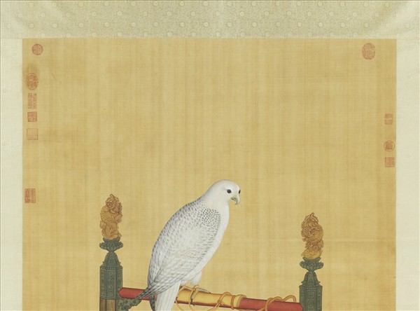 清賀清泰畫白海青　軸