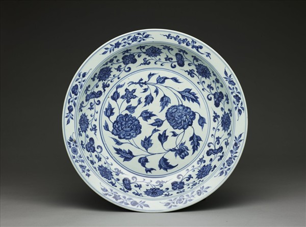 青花花果紋盤