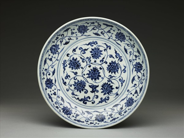 青花蓮花紋盤