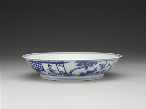 青花歲寒三友圖盤