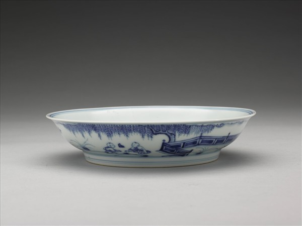 青花歲寒三友圖盤