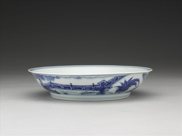 青花歲寒三友圖盤