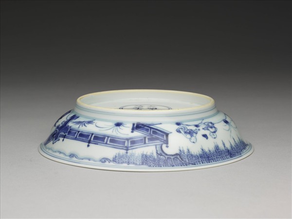 青花歲寒三友圖盤