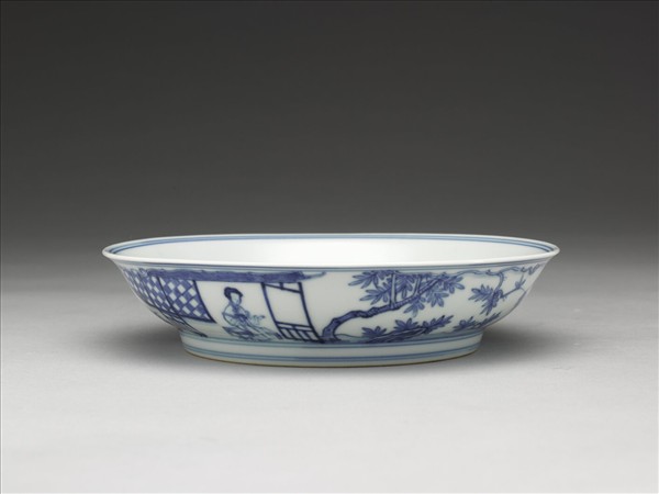 青花歲寒三友圖盤