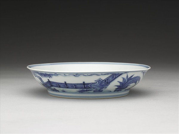 青花歲寒三友圖盤