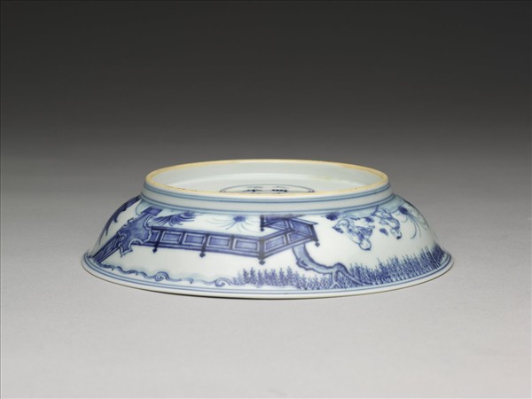 青花歲寒三友圖盤