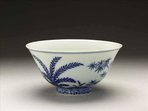 青花竹石圖碗