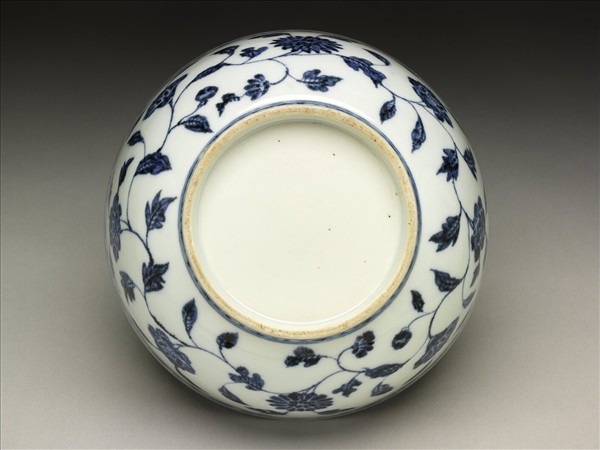 青花四季花卉紋墩子碗