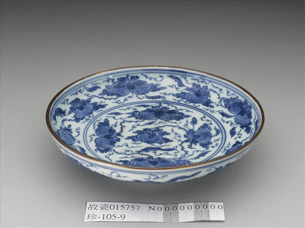 青花瓜瓞綿綿紋盤
