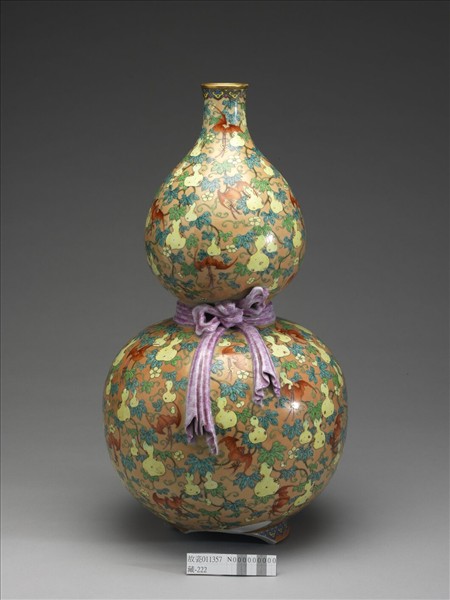 粉彩福祿壽葫蘆瓶