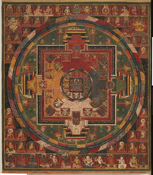 西藏十五至十六世紀密集金剛壇城唐卡